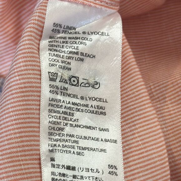 Tommy Bahama Jeans Island Crafted Red Striped Linen Blend Button Down Shirt M - Picture 10 of 10